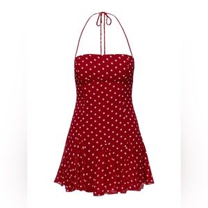 Delamere Mini Dress Red Polka - US 8  Princess Polly